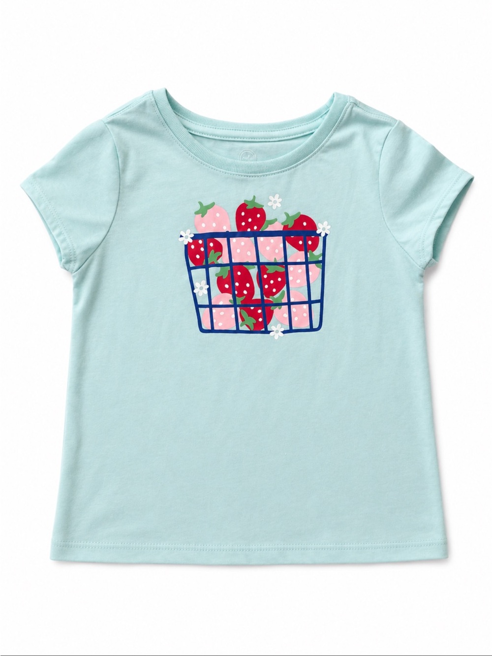 wonder nation Light Aqua Strawberry Basket Tee
